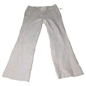 Madison Pants Womens Sz 12 - 36W x 30L White Boating Linen Beach Summer Cottage